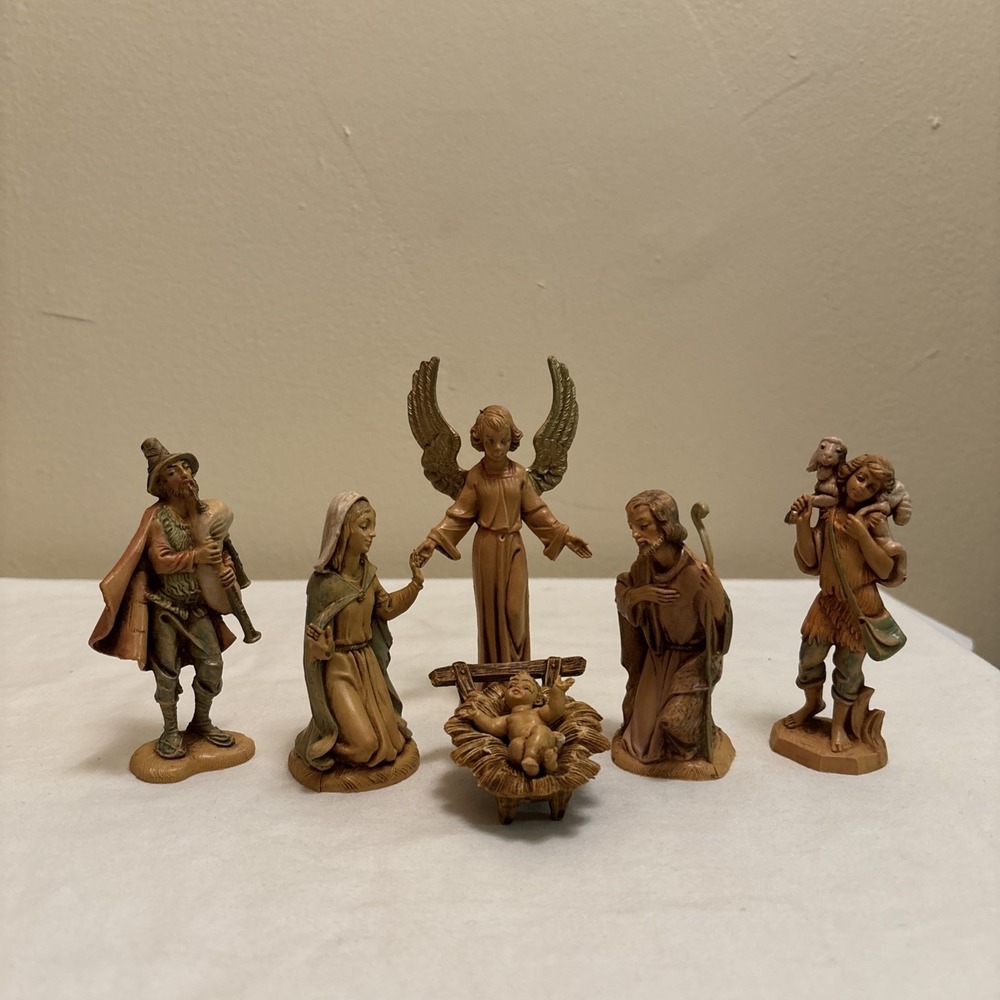 Vintage Fontanini Nativity Set 6 Pc Depose Italy 1983 Decor